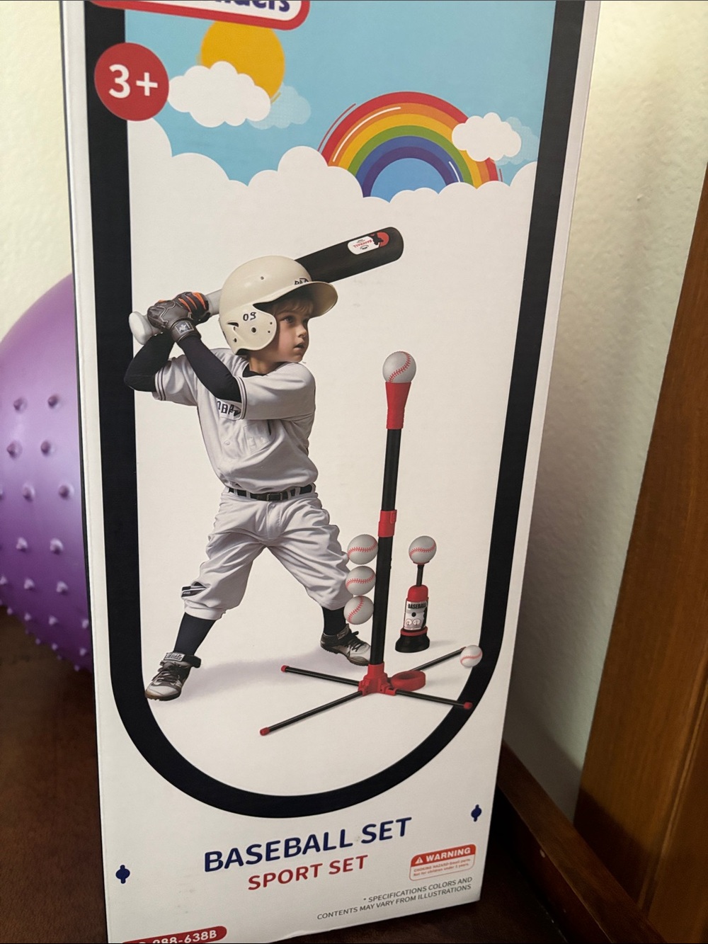 Kids Baseball T-Ball Set - Red and Black